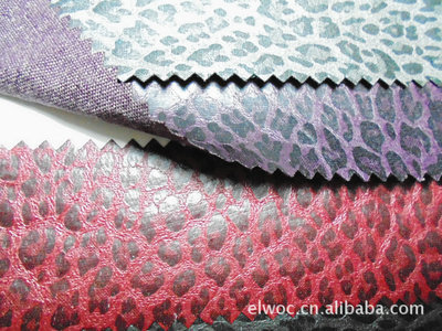 【啞光小豹紋 仿超纖布料 霧面豹皮面料 鞋材箱包乳白亞光 豹點(diǎn)5308】價格,廠家,圖片,復(fù)合面料、功能面料,東莞市厚街港騰皮革店-