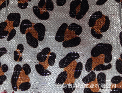 【全滌印花布 后加工處理 有光人造絲 銀絲底布 豹紋 鞋材適用】價格,廠家,圖片,化纖面料,東莞市喜陽布業(yè)-